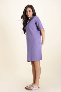 Zivame 2 Mile Fashion Knit Cotton Loungewear Dress - Purple Haze — thumbnail 2